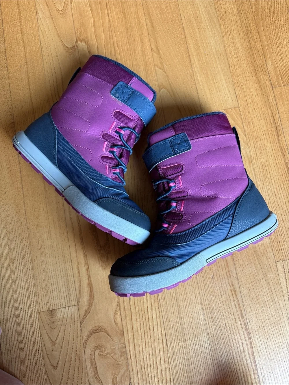 Merrell Snow Storm Waterproof Boots Berry Navy Purple Blue Youth Kids Girls Sz 2